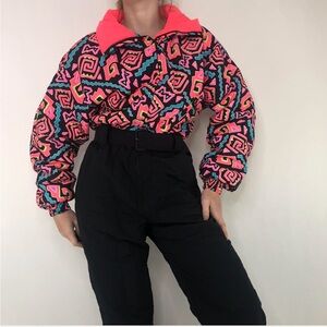Vintage Women's Ski Jacket - Colorful & Geometric